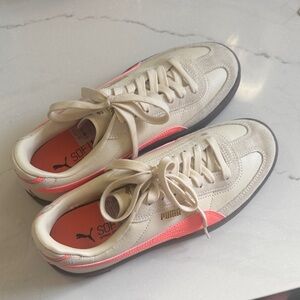 Puma Cream and Coral Sneakers